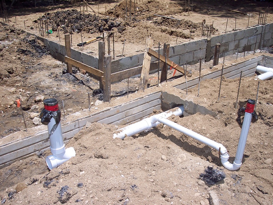 Water connections in foundations.